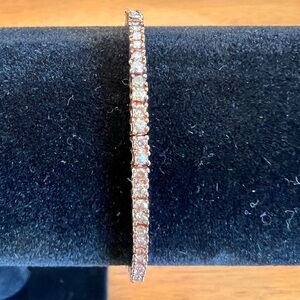 Champagne Diamond Bracelet—Rose Gold Plated Sterling Silver